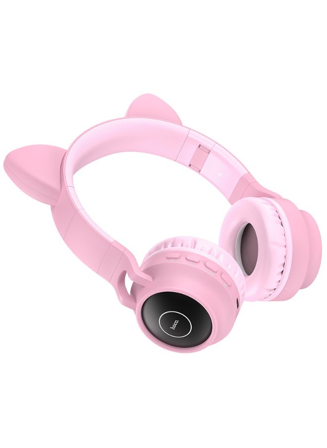 Hoco Bluetooth 5.0 W27 Cat Ear Headphones with TF Card and AUX Connectivity  - Image 1
