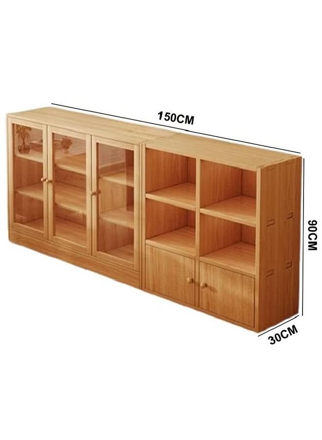 NKX Multi-Layer Storage Bookshelf Rack Stylish Living Room Home Storage with and Transparent Door  - Image 2