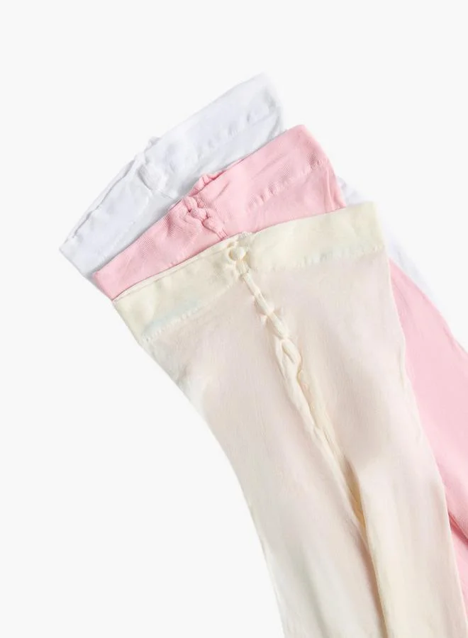 Celeste MULTICOLOR Pack Of 3 Girls School Tights With Elasticated Waistband for Women | Best Price UAE