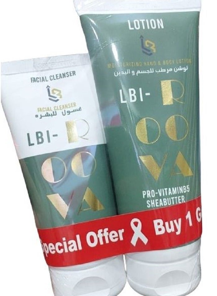 LBI Roova Skin Care Set(Facial Cleanser & Body Lotion)350ML