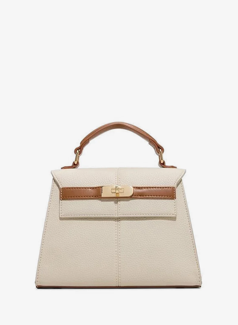 Riileyy Ladies Beige Top Handle Bag