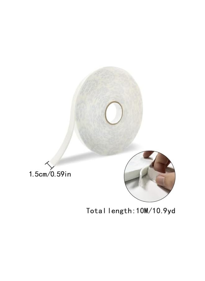 PROMASS 4 Rolls Double Sided Tapes White Foam Tape for Home, Office, Double Sided Tape Self-Adhesive Tape Adhesive Sticky Tape, Double-Sided Adhesive Tape,White Double Adhesive Tape,Doublesided Sticky Tape  - Image 2