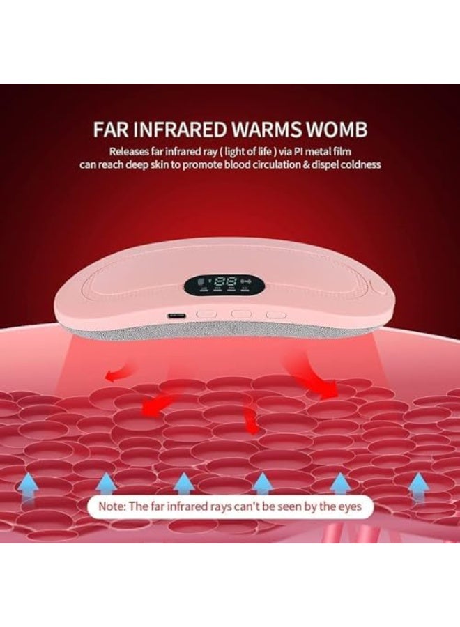 HAIZOL Portable Heating Pad, Period Heat Belt with 3 Temperature Adjustable and Vibration Modes, Heat Belt Period Relief from Back, Abdominal and Stomach Pain (Pink) - Image 2