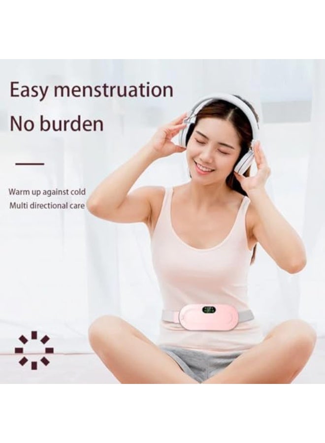 HAIZOL Portable Heating Pad, Period Heat Belt with 3 Temperature Adjustable and Vibration Modes, Heat Belt Period Relief from Back, Abdominal and Stomach Pain (Pink) - Image 3