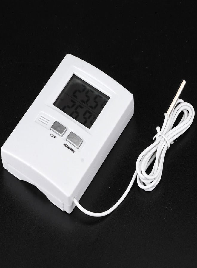 مقياس حرارة رقمي LCD عالي الدقة لقياس درجة الحرارة في الداخل والخارج يعمل بالبطارية - Image 5
