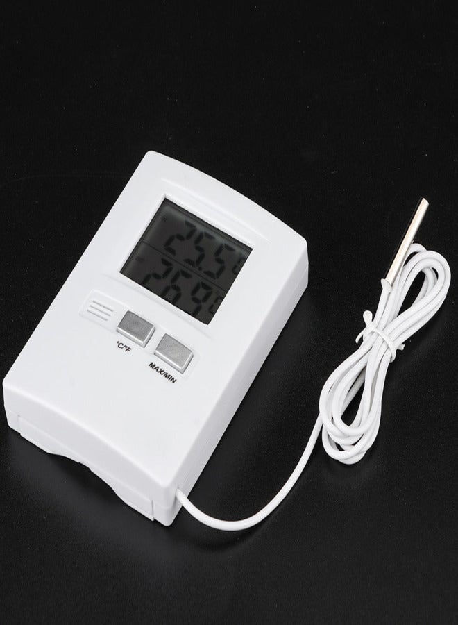 مقياس حرارة رقمي LCD عالي الدقة لقياس درجة الحرارة في الداخل والخارج يعمل بالبطارية - Image 4