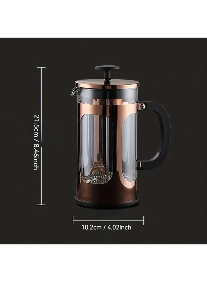 Copper French Press Coffee Maker 34oz Insulated Borosilicate Glass Carafe For Camping Travel Home - Image 5