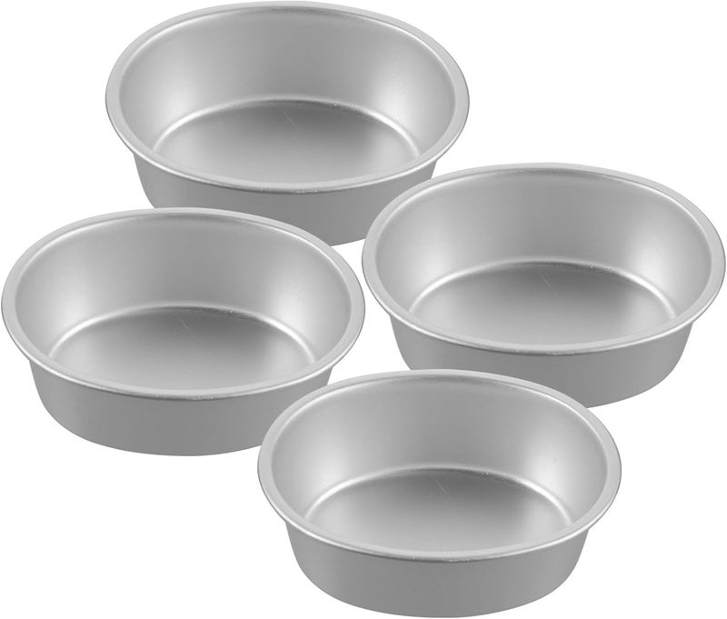 Oval Mini Cake Pan Set Aluminum Alloy Nonstick Baking Mold Even Heat Distribution and Smooth Edges for Daily Use, Wedding, Shower - Image 1