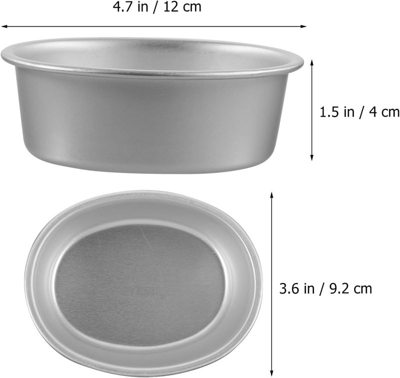 Oval Mini Cake Pan Set Aluminum Alloy Nonstick Baking Mold Even Heat Distribution and Smooth Edges for Daily Use, Wedding, Shower - Image 3