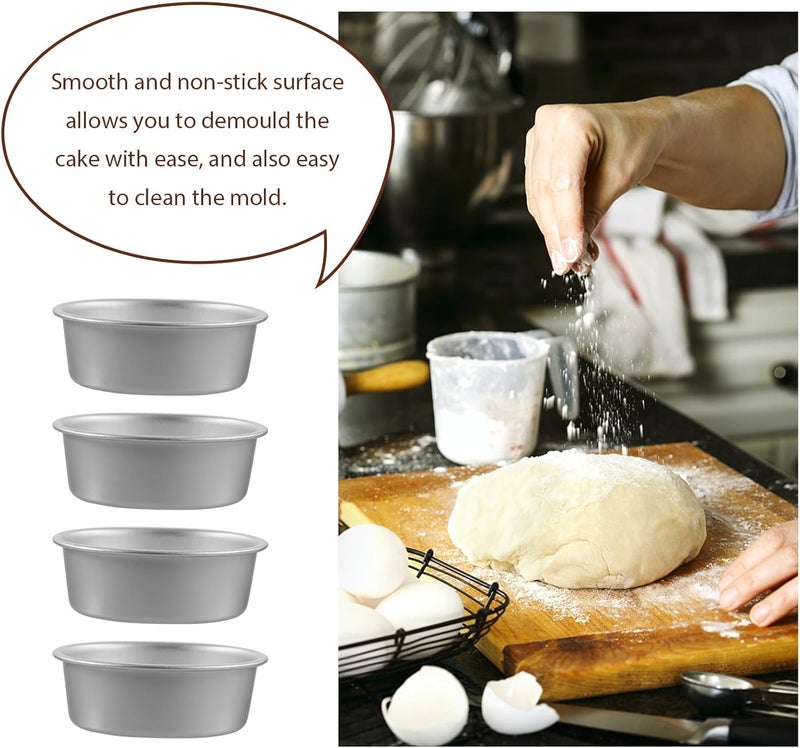 Oval Mini Cake Pan Set Aluminum Alloy Nonstick Baking Mold Even Heat Distribution and Smooth Edges for Daily Use, Wedding, Shower - Image 4