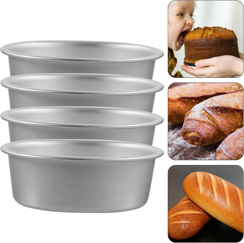 Oval Mini Cake Pan Set Aluminum Alloy Nonstick Baking Mold Even Heat Distribution and Smooth Edges for Daily Use, Wedding, Shower - Image 5