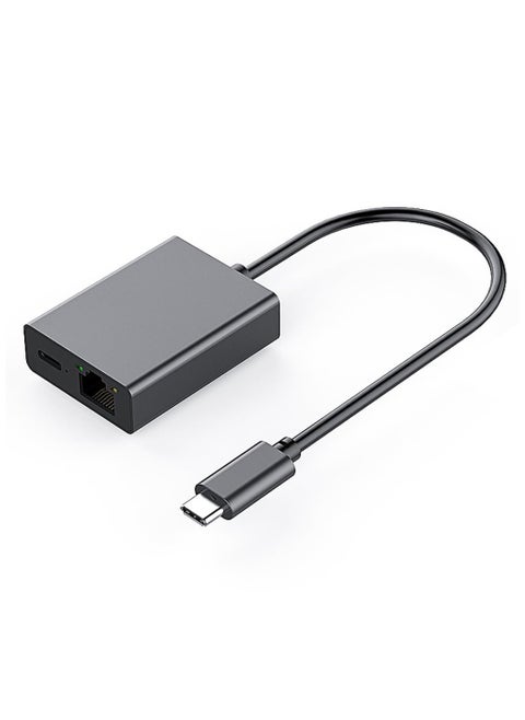 محول USB C إلى Ethernet مع شحن PD 60W - التوصيل والتشغيل، دعم شبكة LAN بسرعة 1000 ميجابت في الثانية، محول USB C إلى Gigabit محمول من الألومنيوم لأجهزة Android وiPad وMacBook والمزيد من أجهزة USB C