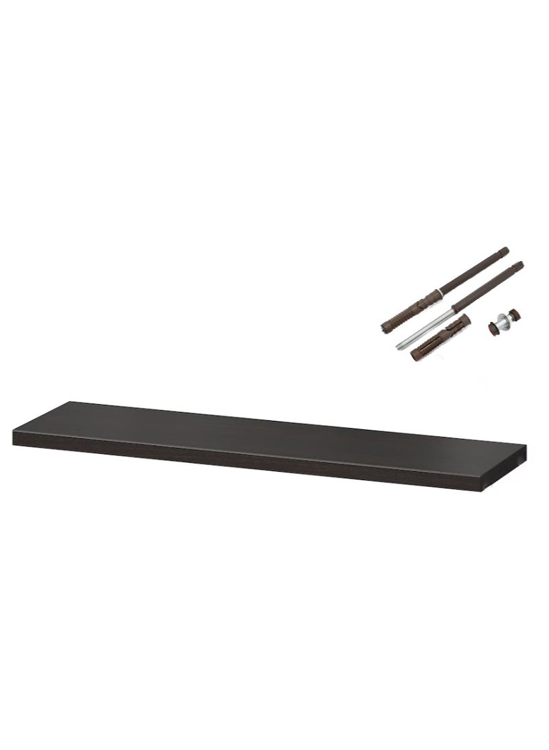 Set of 2 Wall Mounted Shelf for Bathroom, Bedroom, Living Room, Kitchen Small Hanging Bookshelf Storage Room Decor 10kg Capacity Black -60cm*20cm Matte - Set Includes Its Mounting Screws - Image 3