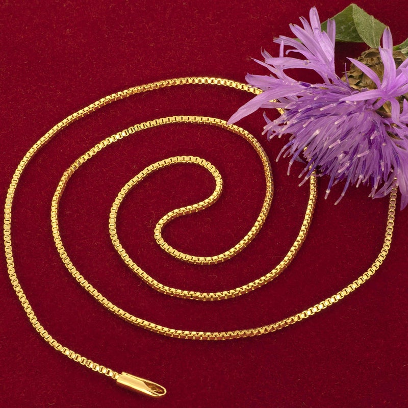 LIFETIME JEWELRY 1mm Box Chain Necklace for Women and Men 24k Real Gold Plated (20 inches, Gold) - Image 5