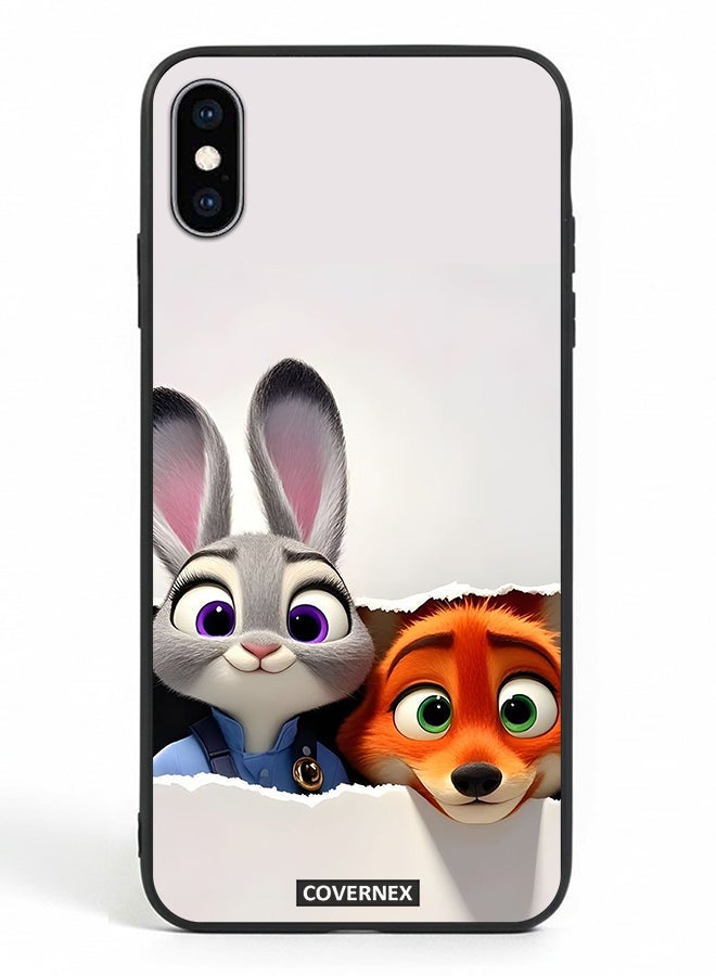 Covernex Apple iPhone X Protective Case Cover Printed Featuring Zootopia Dynamic Duo - Image 2