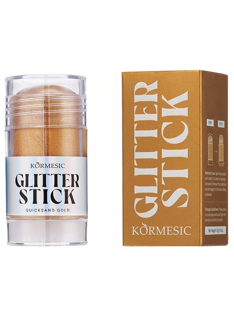 Kormesic قلم هايلايتر ذهبي لامع ومضيء 32 جرام - يعزز ويضيء لون البشرة - Image 1