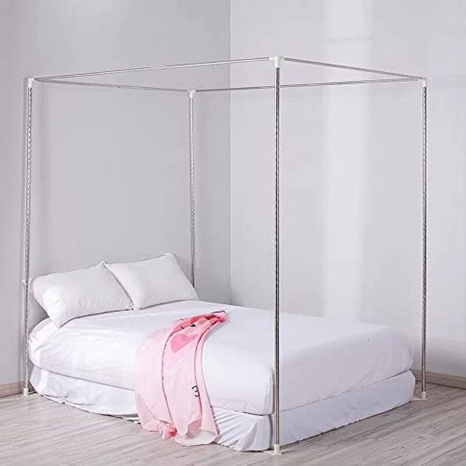 CANOPY BED FRAMES POST QUEEN FULL SIZE STAINLESS STEEL NETTING FOUR CORNER BED BRACKETS