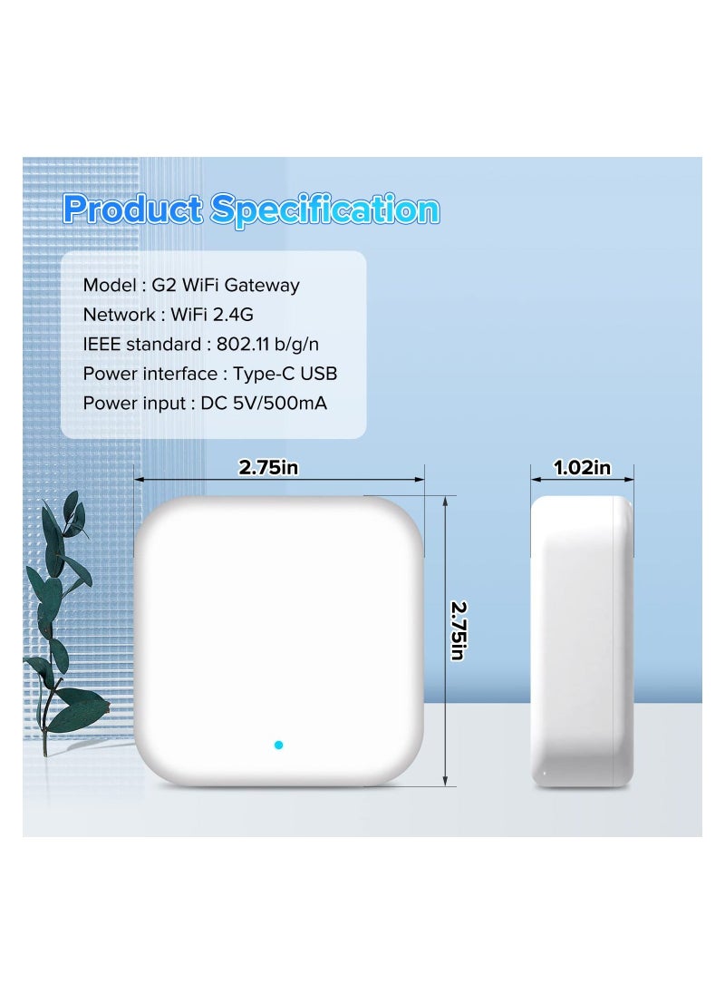 Y&D - Smart Wi-Fi Gateway, G2 Hub for Keyless Entry Door, Paired with Door Lock to Realize APP Remote Control Support Voice and TT App, Compatible Alexa Google Home - Image 1