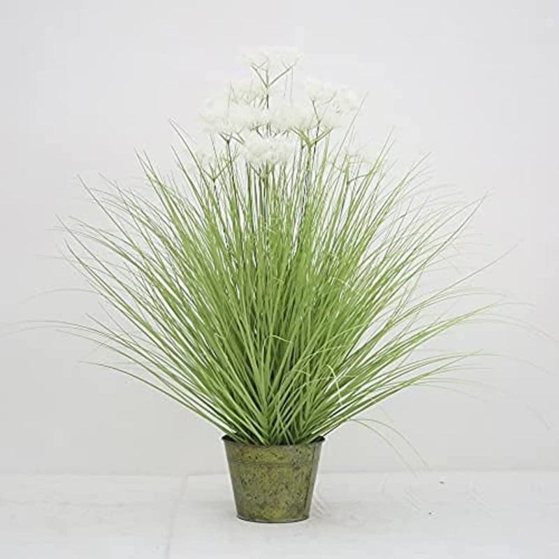 FOX & FERN FOX FERN Artificial Grass Plant for HomeOffice Decor Faux Plant to Elevate Any IndoorOutdoor SpaceClouds Grass White30 - Image 1