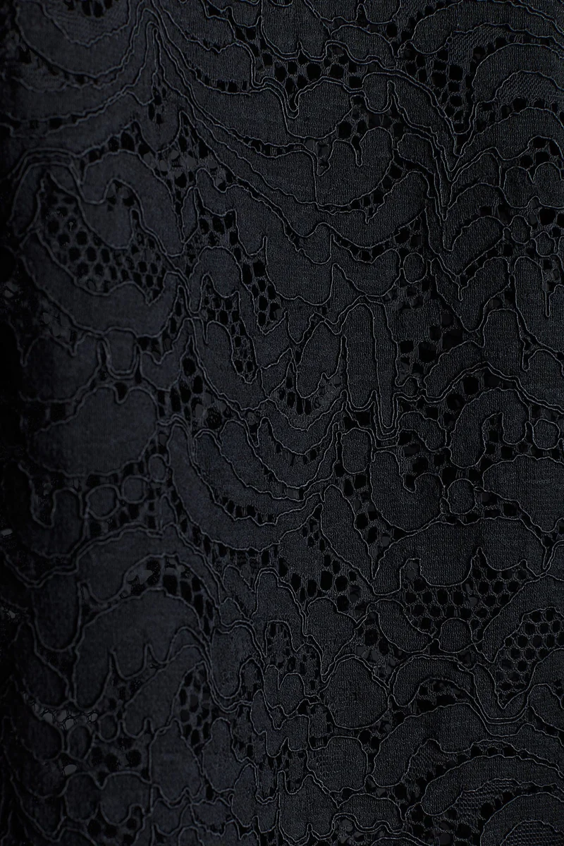 اتش اند ام فستان من الدانتيل بياقة عالية