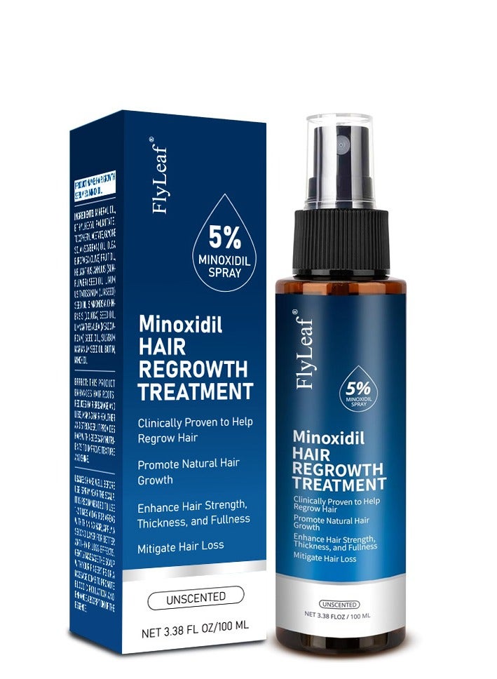 Fly Leaf Natural Hair Growth Serum, Biotin Hair & Beard Spray for Fast Hair Growth, Anti-Hair Loss Serum for Men & Women, Essential Oils for Thicker, Healthier Hair, (100ml) - Image 1