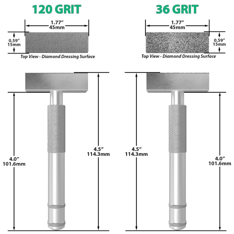 ATLIN Grinding Wheel Dressing Tool - 36 Grit & 120 Grit Diamond Dresser - True Up and Restore Grinding Wheels - Image 5