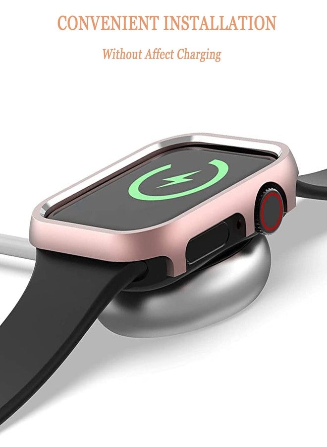 NINKI for Apple Watch 45mm Series 9 8 7 Case Rose Gold,Impact Resistant Aluminium Protective Cover for Apple Watch Series 8 9 45mm Case iWatch 7 Bumper Slim Women - Image 4
