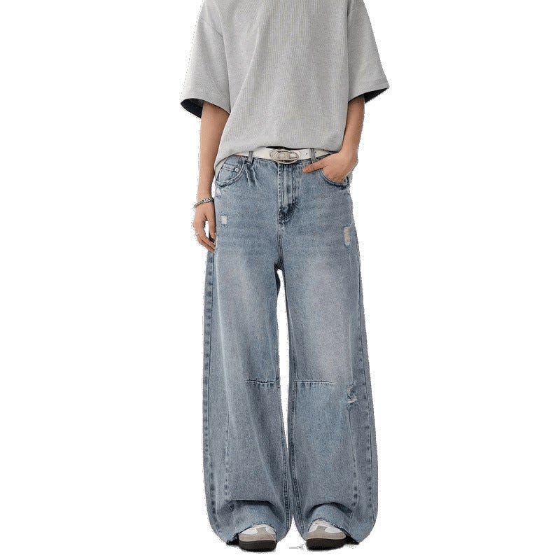 Unisex Classic Denim Jeans Loose Fit Daily Outdoor Wear - Image 5