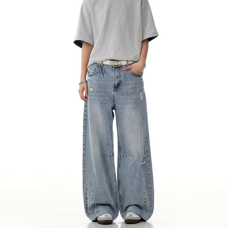Unisex Classic Denim Jeans Loose Fit Daily Outdoor Wear - Image 1