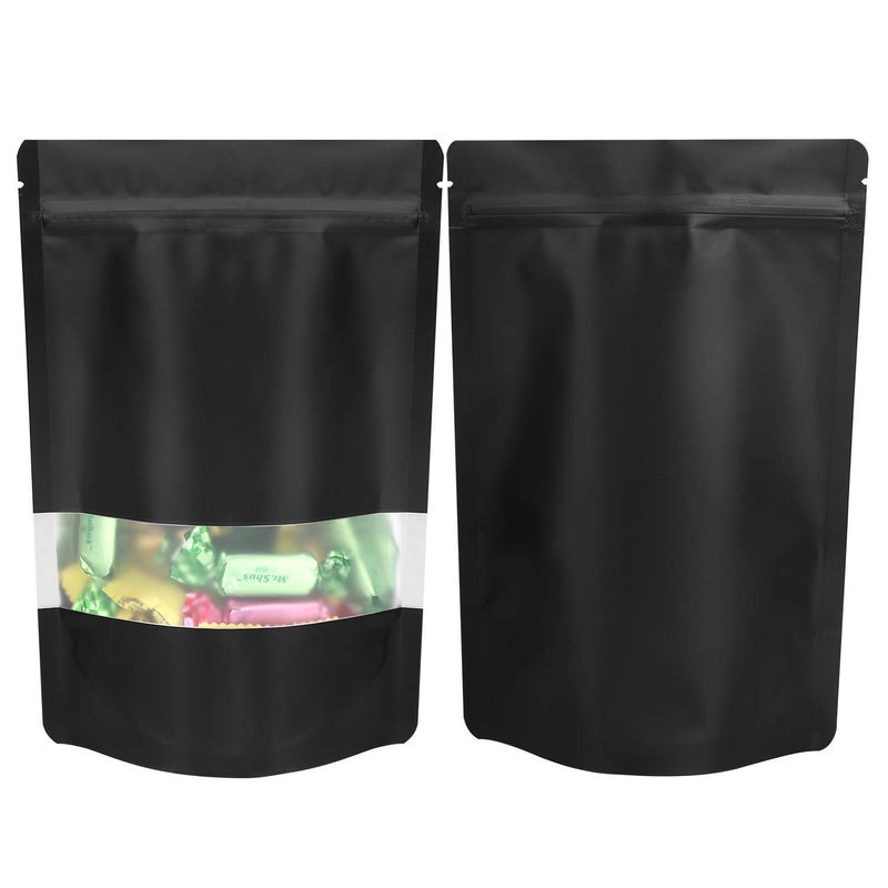 Deera DEERA Stand Up Ziplock Reusable Airtight Polyester Storage Pouch Black120mmX200mmPack of 50  - Image 1