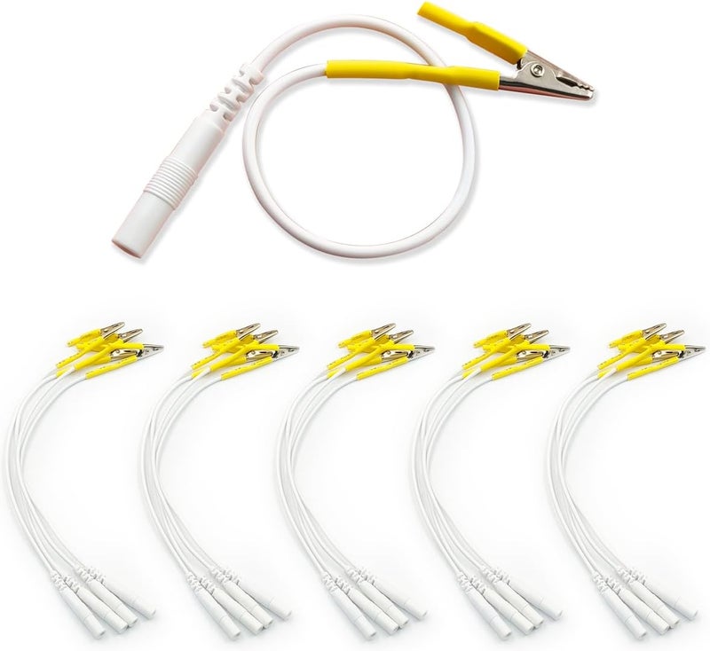BesCable Electrode Wire for Dry Needling Needles - 20pcs TENS Leading Wires with Alligator Clips for TENS Unit Physiotherapy Machine - 2.0mm Pin Female to Alligator Clip Cable - Image 1