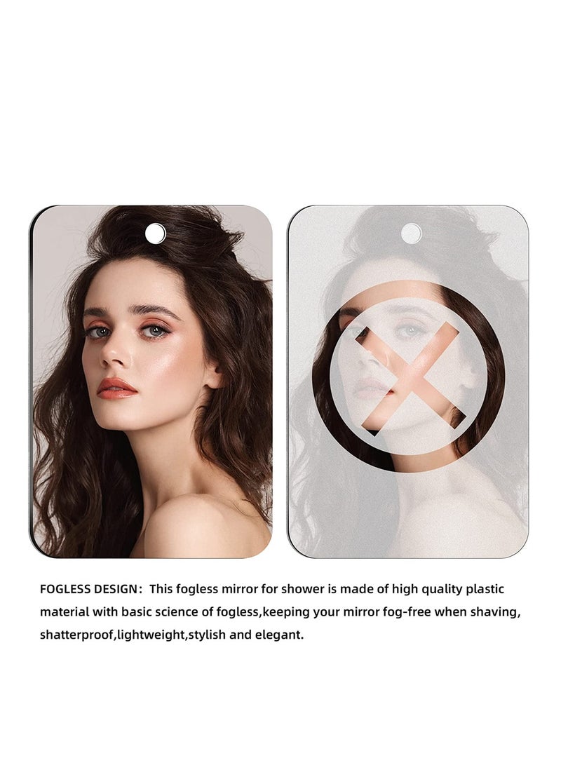 Excefore Shower Mirror Fogless for Shaving Mirror for Showe, Medium Mirror for Wall Hanging, Camping Travel Mirrors, Unbreakable Handheld Locker, Makeup Plastic, Fog Free Shave Anti Fog Proof, Bathroom - Image 4