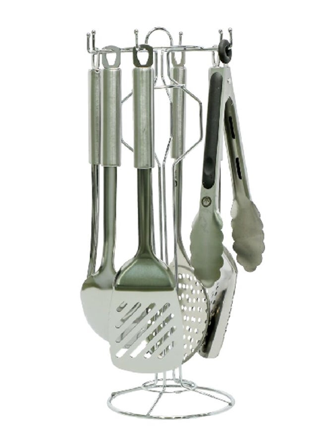 HATCHEN 7-Piece Plastic Handle Stainless Steel Kitchen Tool Set Silver 41 x 16 x 16 cm HC030 - Image 1