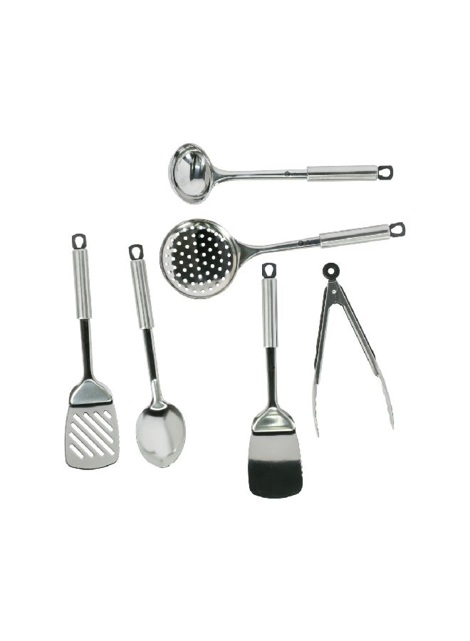 HATCHEN 7-Piece Plastic Handle Stainless Steel Kitchen Tool Set Silver 41 x 16 x 16 cm HC030 - Image 2