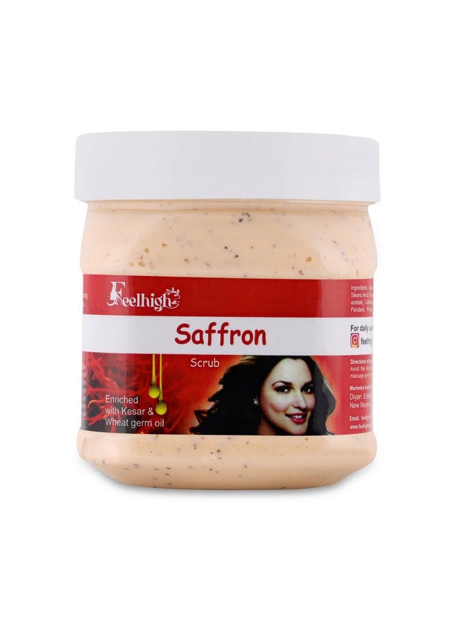 FEELHIGH سكراب الزعفران فيلهigh معزز بالكُسَر وزيت جنين القمح 500 مل يساعد على تنظيف البشرة للرجال والنساء سكراب الزعفران سكراب الوجه - Image 1