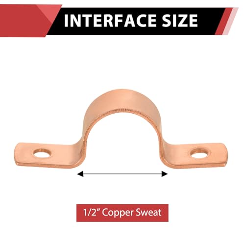 EFIELD Pro 50Pack EFIELD 12Inch Copper Pipe Straps TwoHole Clamp Mount COPPER023 - Image 3