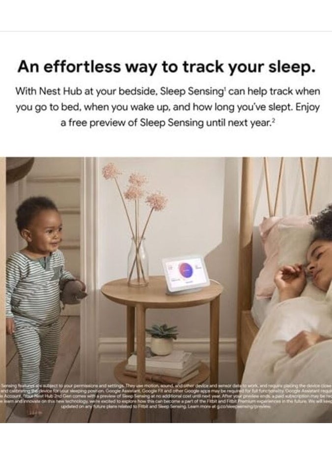 Google - Nest Hub 2nd Gen Smart Display, Google Assistant Built-In, 7" WSVGA Touchscreen, Wi-Fi & BT Wireless Connectivity, Control Smart Home Devices, 1.7" Full-Range Speaker, BLACK - Image 1