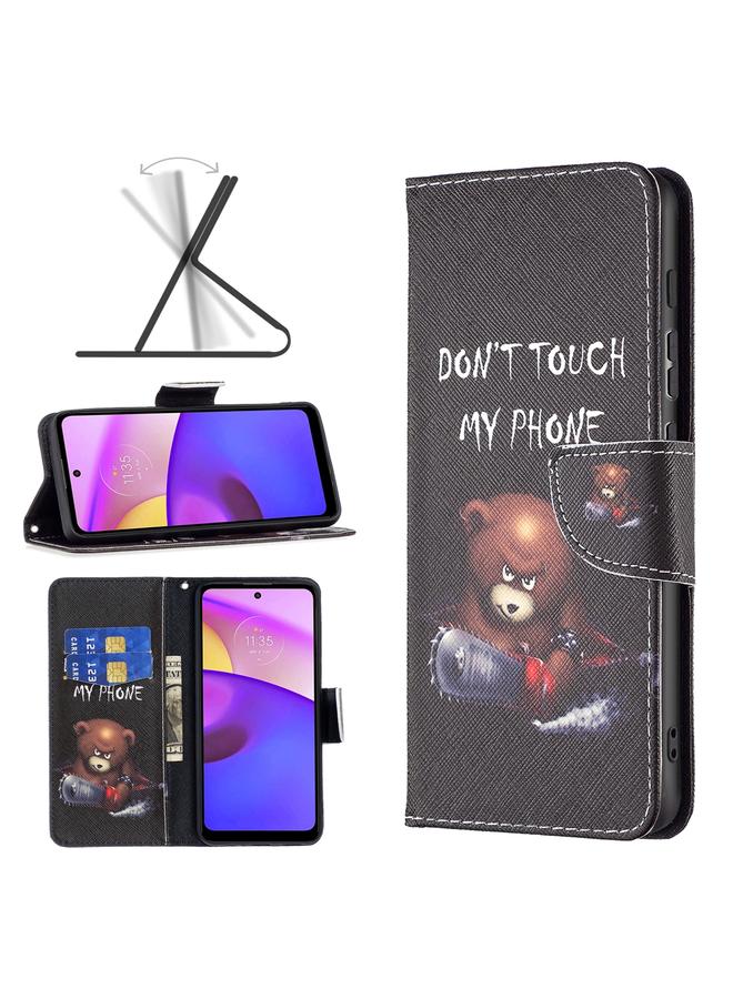 اس-توب جراب جلدي لهاتف موتورولا موتو E40 / E30 بنمط رسم ملون - Image 1