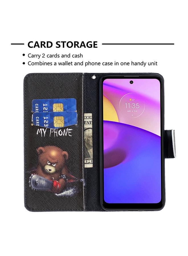 اس-توب جراب جلدي لهاتف موتورولا موتو E40 / E30 بنمط رسم ملون - Image 5