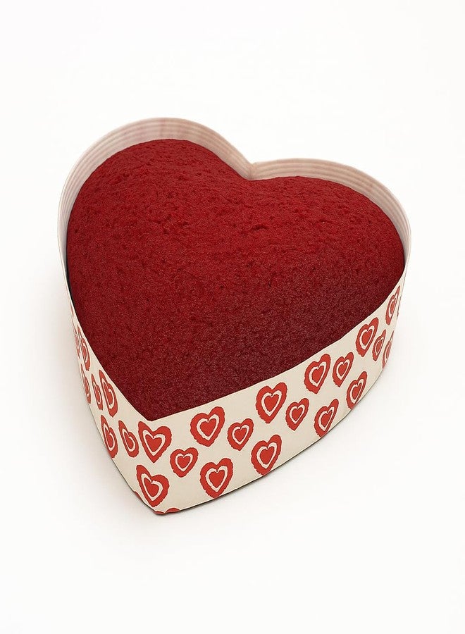 Esslly Heart Paper Cake Mould for 100g Bake | Red Heart Design | 13x13.3x3.5 cm | Disposable Baking Cups for Cakes, Brownies | Pack of 20 - Image 3