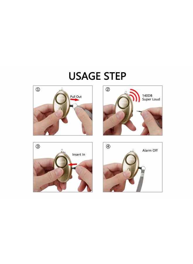Taiker Personal Alarm for Women 140DB Emergency Self-Defense Security Alarm Keychain with LED Light for Women Kids and Elders-2 Pack - Image 3