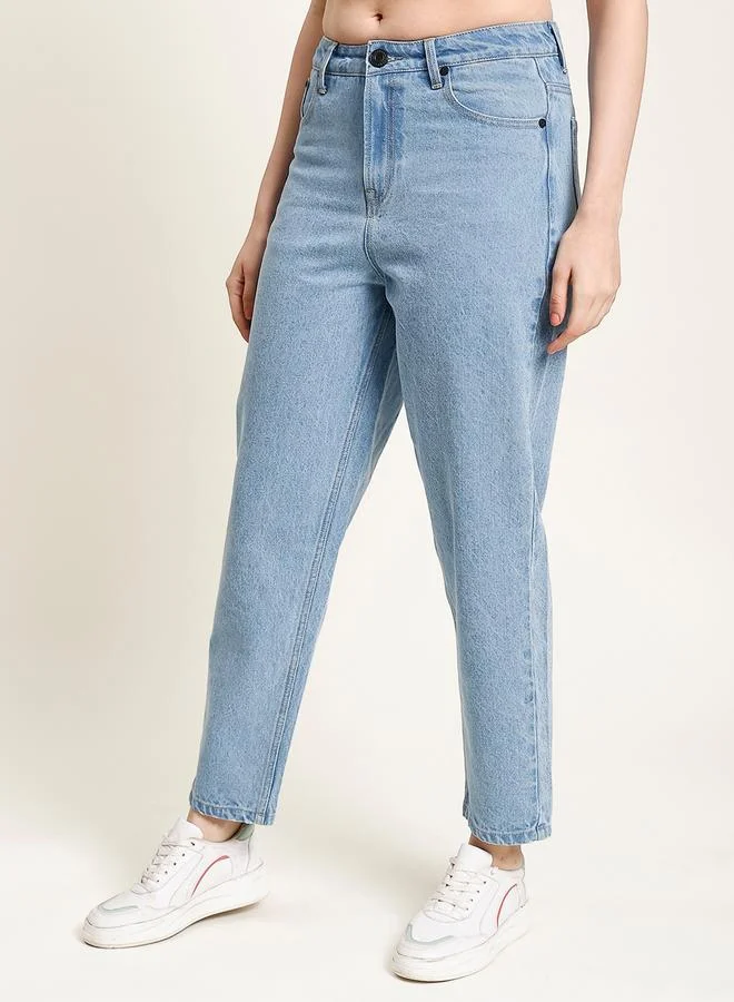 Styli Women Classic Tapered Fit Cotton Jeans By Bene Kleed