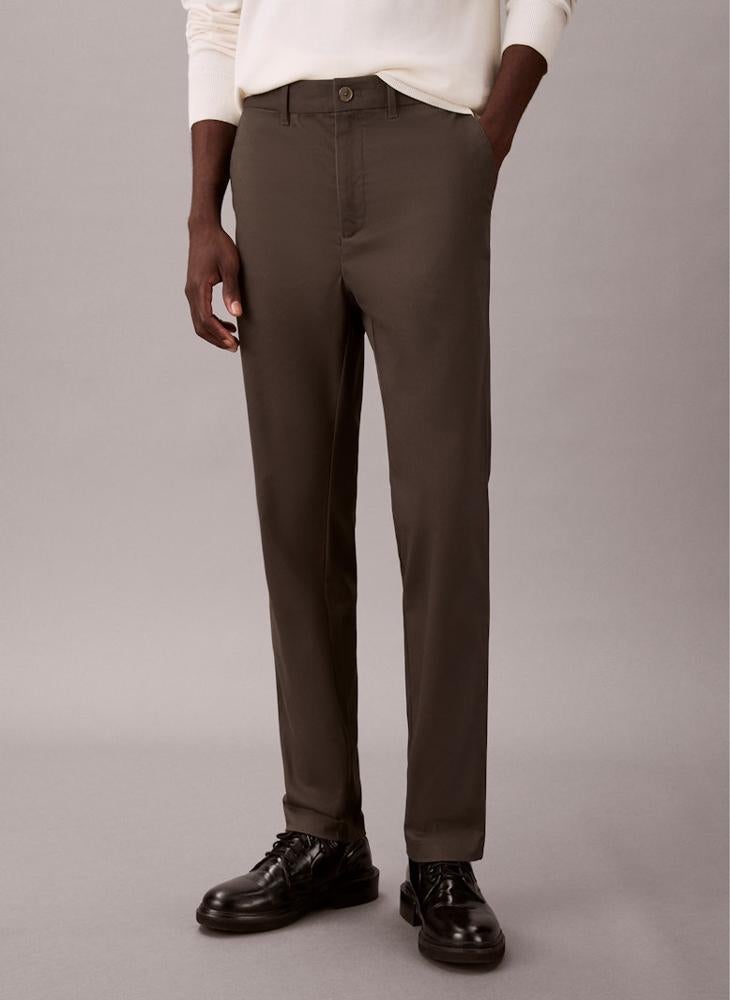CALVIN KLEIN Slim Tapered Sateen Chino Trouser - Image 1