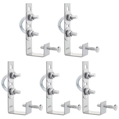 APAV Solar Panel Cleaning Hanger Clamp 1/2 Inch, Set of 5, Galvanized Material, Easy Installation, Fits All Solar Panel Frames, Durable Support for Plumbing Pipes and Efficient Cleaning - Image 1
