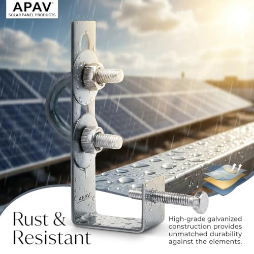 APAV Solar Panel Cleaning Hanger Clamp 1/2 Inch, Set of 5, Galvanized Material, Easy Installation, Fits All Solar Panel Frames, Durable Support for Plumbing Pipes and Efficient Cleaning - Image 2
