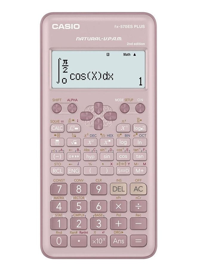 CASIO - Casio Standard Scientific Calculators Non Programmable 10 + 2 digits 417 Functions Pink Color FX-570ESPLUS2PKWDT. - Image 1
