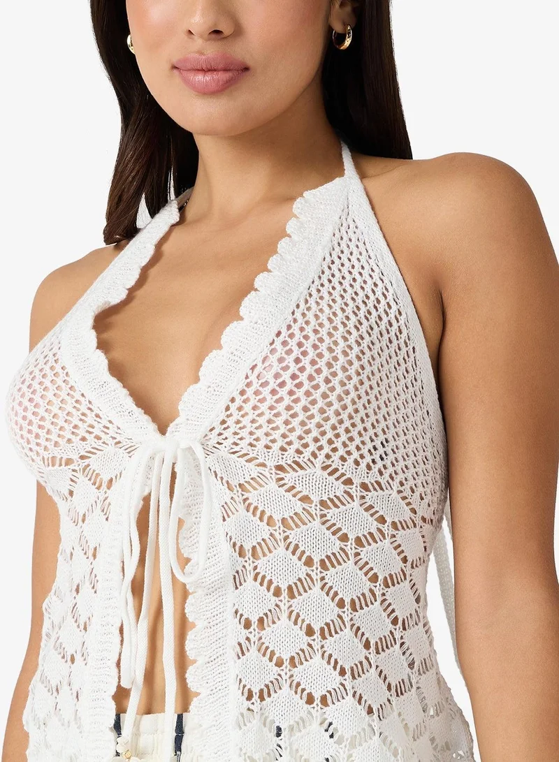 Ginger Halter Neck Crochet Top