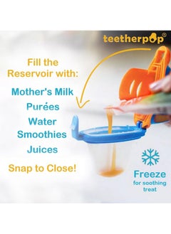 teetherpop Fillable Freezable Baby Feeder For Breast Milk Fine Purees Smoothies And More (Pinklimon 2 Count)  - Image 3
