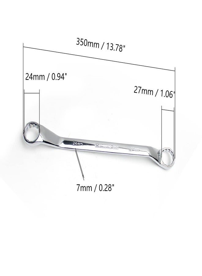 اتول مارت مفتاح توركس صندوقي من يوتول مارت، مقاس 24 مم × 27 مم، متري، 12 نقطة، طرف صندوقي مزدوج بإزاحة، طول 350 مم، أداة إصلاح للسيارات والمنازل، مطلي بالكروم، Cr-V - Image 2