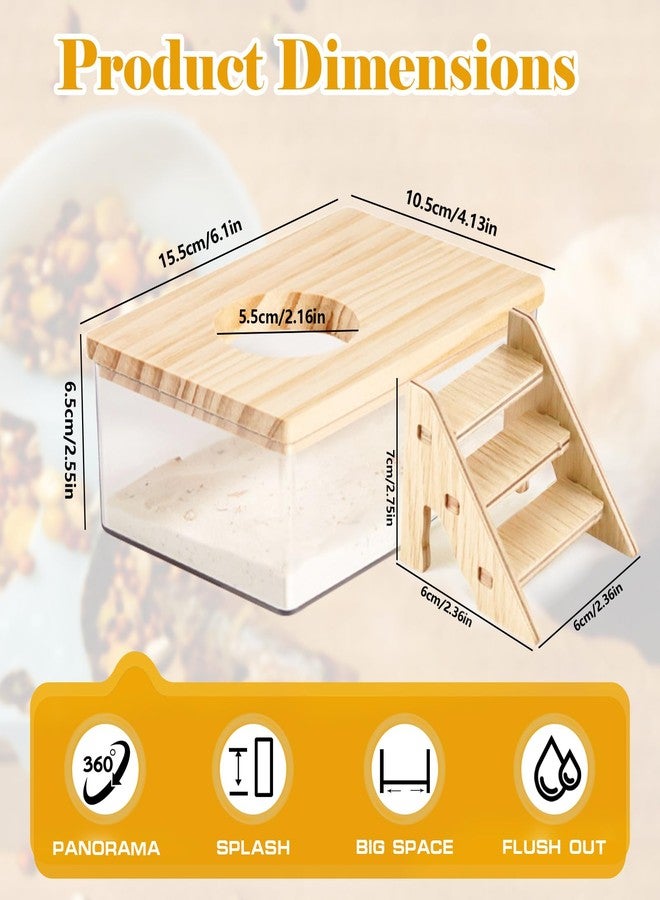 Quxddy Hamster Sand Bath Box Container, Hamster Bath Sand Gerbil Sand Bath Hamster Dust Bath, Hamster Litter Box Chinchilla Dust Bath Hamster Accessories (Small Rectangle) - Image 2